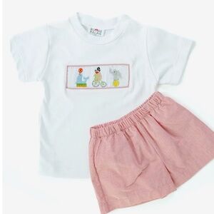 Ruth and Ralph Circus Smocked Set Boys Sz 6 NWOT